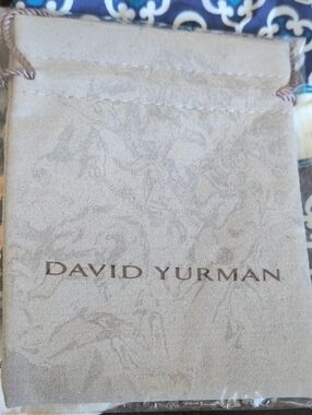 David Yurman Taupe Suede Drawstring Pouch
